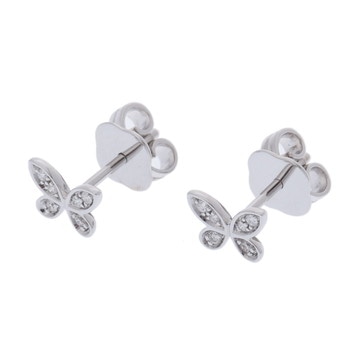 グラフ パヴェバタフライ スタッド ピアス シルバー RGE1563 K18ホワイトゴールド WG レディース ジュエリー 【中古】【jewelry】