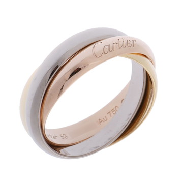 カルティエ トリニティリング MM #53 ゴールド K18イエローゴールド YG/K18ピンクゴールド PG/K18ホワイトゴールドWG レディース ジュエリー 【中古】【jewelry】
