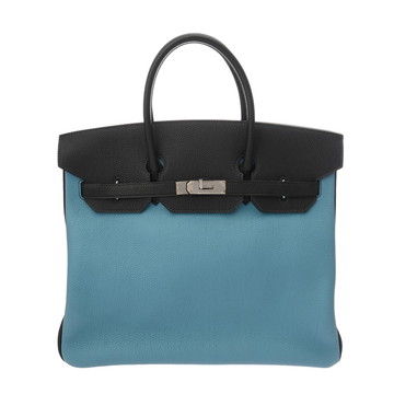 エルメス オータクロア 36 ブラック/ブルーインディゴ/ブルージーン トゴ レディース バッグ 【中古】【bag】