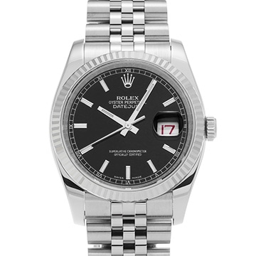 ロレックス デイトジャスト 116234 ブラック メンズ 時計 【中古】【wristwatch】