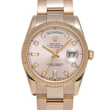 ロレックス デイデイト 118235A ピンク/ダイヤモンド メンズ 時計 【中古】【wristwatch】