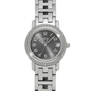 エルメス クリッパー CL4.210 グレー レディース 時計 【中古】【wristwatch】
