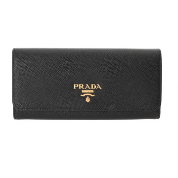 プラダ 長財布 ブラック 1MH132 レザー レディース 財布 【中古】【purse】