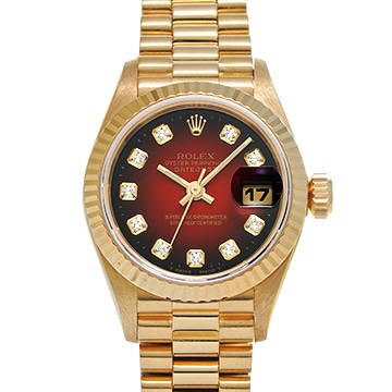 ロレックス デイトジャスト 69178G チェリー・グラデーション/ダイヤモンド レディース 時計 【中古】【wristwatch】