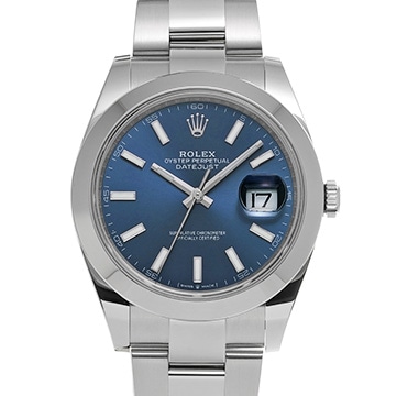 ロレックス デイトジャスト 41 126300 ブライトブルー メンズ 時計 【中古】【wristwatch】