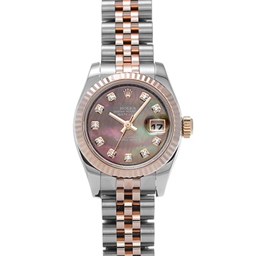 ロレックス デイトジャスト 179171NG ブラックシェル/ダイヤモンド レディース 時計 【中古】【wristwatch】