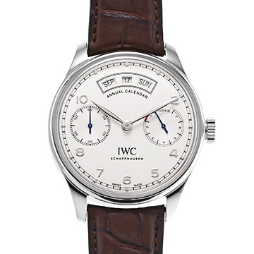IWC ポルトギーゼ アニュアルカレンダー IW503501 シルバー メンズ 時計 【中古】【wristwatch】