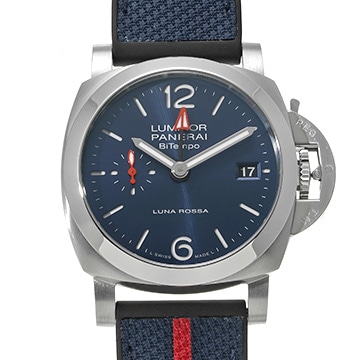 パネライ ルミノール クアランタ ルナロッサ PAM01404 ブルー メンズ 時計 【中古】【wristwatch】