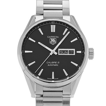 タグ ホイヤー カレラ キャリバー5 デイデイト WAR201A.BA0723 ブラック メンズ 時計 【中古】【wristwatch】