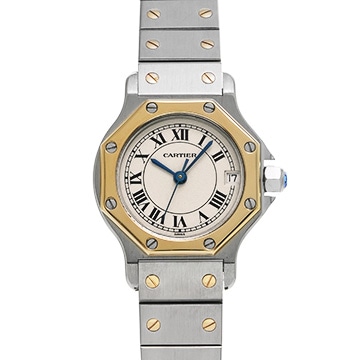 カルティエ サントス オクタゴン SM W2001683 アイボリー レディース 時計 【中古】【wristwatch】