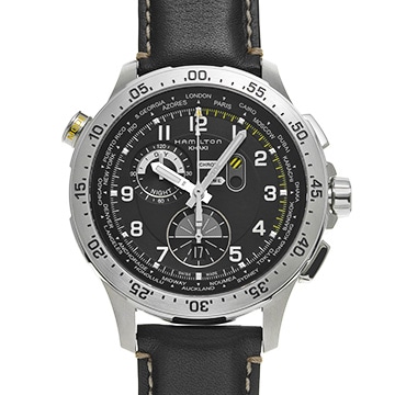 ハミルトン カーキ アビエーション クロノ H76714735 ブラック メンズ 時計 【中古】【wristwatch】