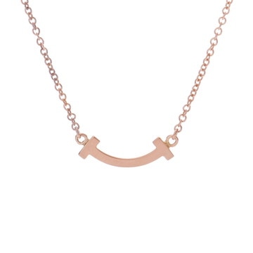 ティファニー Tスマイル ネックレス ミニ ゴールド K18ピンクゴールド PG レディース ジュエリー 【中古】【jewelry】