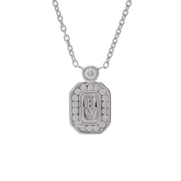 ハリー ウィンストン HWロゴ ネックレス シルバー K18ホワイトゴールド WG レディース ジュエリー 【中古】【jewelry】