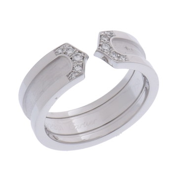カルティエ C2リング #52 シルバー K18ホワイトゴールド WG レディース ジュエリー 【中古】【jewelry】