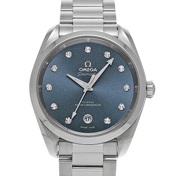 オメガ シーマスター アクアテラ コーアクシャル マスタークロノメーター 220.10.38.20.53.001 ブルー/ダイヤモンド メンズ 時計 【中古】【wristwatch】