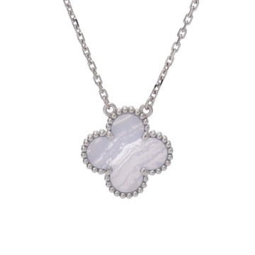 ヴァン クリーフ&アーペル ヴィンテージアルハンブラ ネックレス シルバー K18ホワイトゴールド WG レディース ジュエリー 【中古】【jewelry】