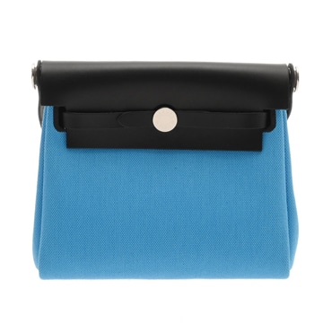 エルメス エールバッグ ジップ ミニ ブルーリヴィエラ/ブラック トワルミリタリー/ヴァッシュハンター レディース バッグ 【未使用】【bag】