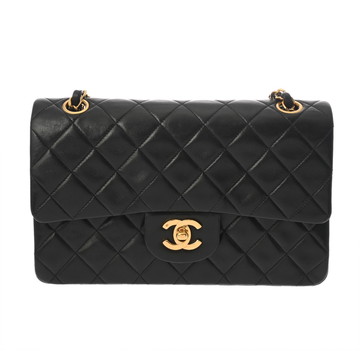 シャネル マトラッセ WフラップWチェーンショルダー 23 ブラック A01113 ラムスキン レディース バッグ 【中古】【bag】