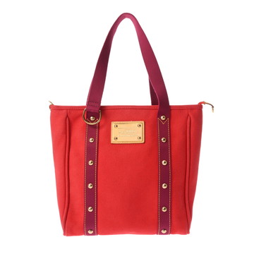 ルイ ヴィトン アンティグア カバ MM ルージュ M40034 キャンバス レディース バッグ 【中古】【bag】