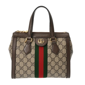 グッチ スモールトートバッグ オフィディア ベージュ/エボニー/ブラウン 547551 520981 GGスプリームキャンバス/レザー レディース バッグ 【中古】【bag】
