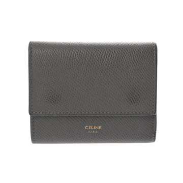 セリーヌ スモール トリフォールドウォレット ペブル 10B573BEL.10BL グレインドカーフ レディース 財布 【中古】【purse】