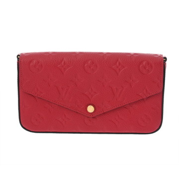 ルイ ヴィトン モノグラムアンプラント ポシェットフェリシー スカーレット M63700 レザー レディース バッグ 【中古】【bag】