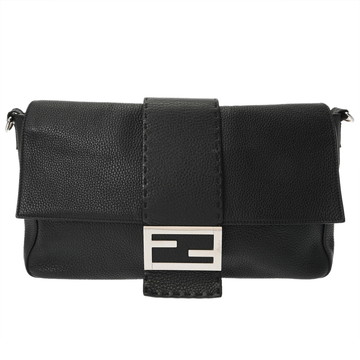 フェンディ バゲット ラージ ブラック 7VA478-SFR-208-10429 レザー ユニセックス バッグ 【中古】【bag】