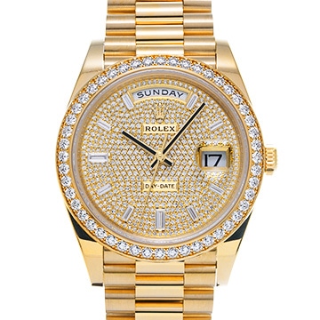 ロレックス デイデイト 40 228348RBR パヴェダイヤモンド/バゲットダイヤモンド メンズ 時計 【中古】【wristwatch】