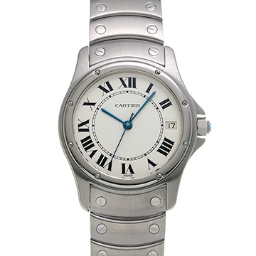 カルティエ サントスクーガー LM W20026K1 ホワイト メンズ 時計 【中古】【wristwatch】