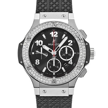 ウブロ ビッグバン スチール ダイヤモンド 301.SX.130.RX.114 ブラック メンズ 時計 【中古】【wristwatch】