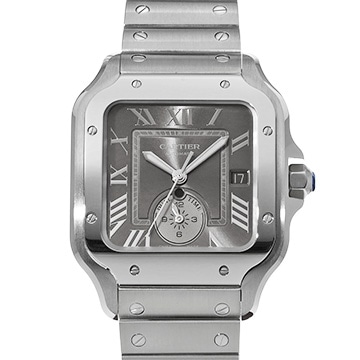 カルティエ サントス ドゥ カルティエ デュアルタイムゾーン WSSA0076 グレー メンズ 時計 【中古】【wristwatch】