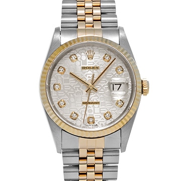 ロレックス デイトジャスト 16233G シルバーコンピュータ/ダイヤモンド メンズ 時計 【中古】【wristwatch】