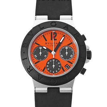 ブルガリ アルミニウム クロノグラフ  AC38TA レッド/ブラック メンズ 時計 【中古】【wristwatch】