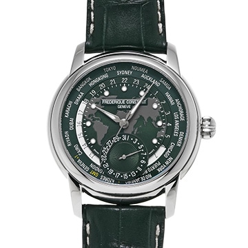 フレデリック コンスタント クラシック ワールドタイマー マニュファクチュール FC-718GRWM4H6 グリーン メンズ 時計 【中古】【wristwatch】