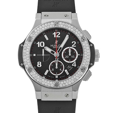 ウブロ ビッグバン スチール ダイヤモンド 301.SX.130.RX.114 ブラック メンズ 時計 【中古】【wristwatch】