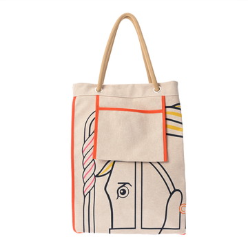 エルメス ビーチバッグ カドリージュ  マルチカラー トワルアッシュ ユニセックス バッグ 【未使用】【bag】