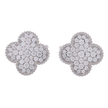 ヴァン クリーフ&アーペル マジックアルハンブラ ピアス  シルバー K18ホワイトゴールド WG レディース ジュエリー 【中古】【jewelry】