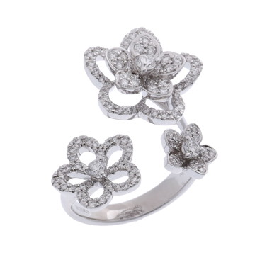 グラフ ワイルドフラワー トリプル リング シルバー RGR841 K18ホワイトゴールド WG レディース ジュエリー 【中古】【jewelry】