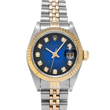 ロレックス デイトジャスト 69173G ブルー・グラデーション/ダイヤモンド レディース 時計 【中古】【wristwatch】