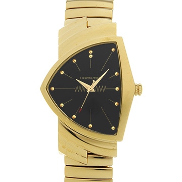 ハミルトン ベンチュラ クォーツ H24301131 ブラック メンズ 時計 【中古】【wristwatch】