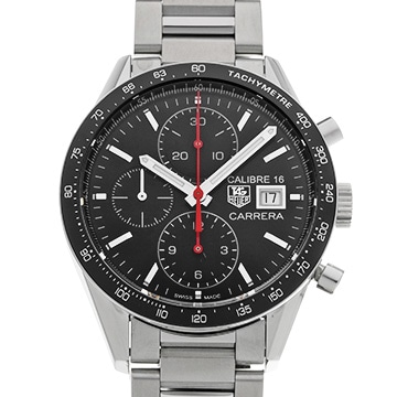 タグ ホイヤー カレラ キャリバー16 クロノグラフ CV201AK.BA0727 ブラック メンズ 時計 【中古】【wristwatch】
