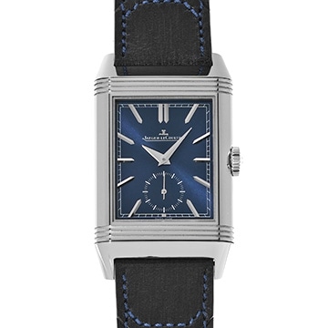 ジャガー ルクルト レベルソ トリビュート デュオ スモールセコンド Q3988482 ブルー/シルバーグレー メンズ 時計 【中古】【wristwatch】