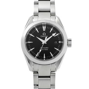 オメガ シーマスター アクアテラ クォーツ 2577.50 ブラック レディース 時計 【中古】【wristwatch】