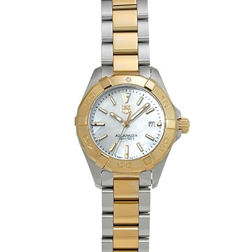 タグ ホイヤー アクアレーサー クォーツ WBD1420.BB0321 ホワイトシェル レディース 時計 【中古】【wristwatch】