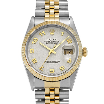 ロレックス デイトジャスト 16233 アイボリーコンピュータ メンズ 時計 【中古】【wristwatch】