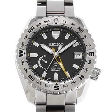 セイコー プロスペックス LXライン スプリングドライブ GMT SBDB029 ブラック メンズ 時計 【中古】【wristwatch】