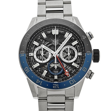 タグ ホイヤー カレラ キャリバーホイヤー02 クロノグラフ GMT CBG2A1Z.BA0658 ブラック メンズ 時計 【中古】【wristwatch】