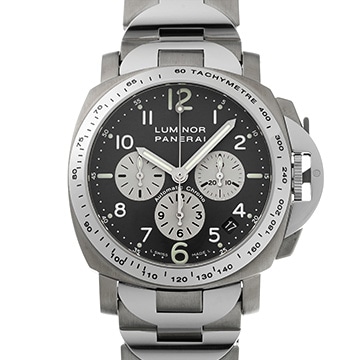 パネライ ルミノール クロノグラフ PAM00122 グレー/シルバー メンズ 時計 【中古】【wristwatch】