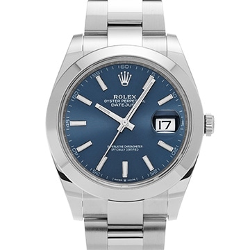 ロレックス デイトジャスト 41 126300 アズーロブルー メンズ 時計 【中古】【wristwatch】