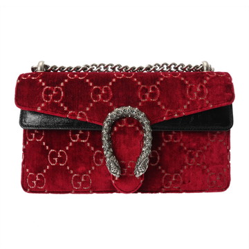 グッチ デュオニソス ミディアムショルダーバッグ ボルドー/ブラック レザー/ベロア レディース バッグ 【中古】【bag】